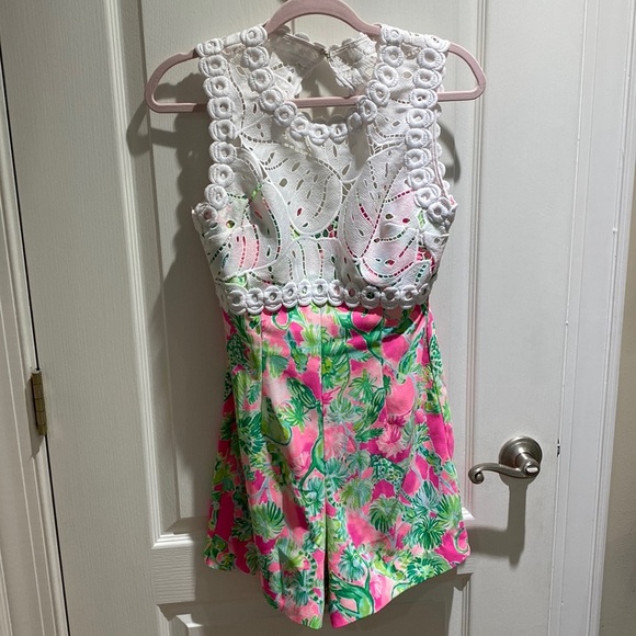 Lilly Pulitzer Sadie romper in rax berry catty shack - Picture 2 of 7